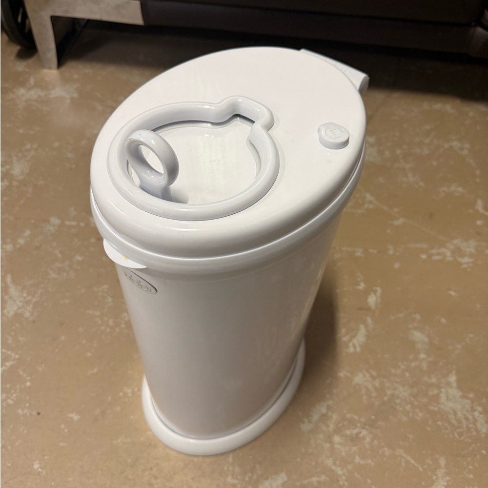 Ubbi White Diaper Pail with Secure Lid